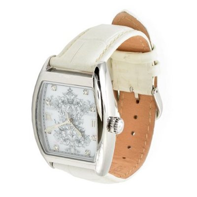 Christian Audigier Bird Cage White INT-307 Silver Dial
