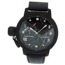 Christian Audigier Black Panther Gents Genuine Black Leather Dress ETE-105