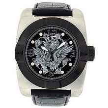 Christian Audigier Castle Garden Gents Genuine Black Leather Dress FOR-207