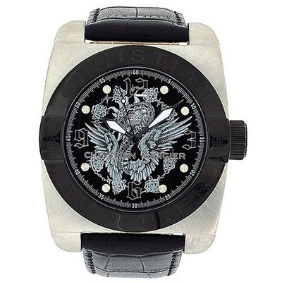 Christian Audigier Castle Garden Gents Genuine Black Leather Dress FOR-207