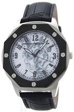 Christian Audigier Revo SWI-660 Black Leather Quartz with White Dial