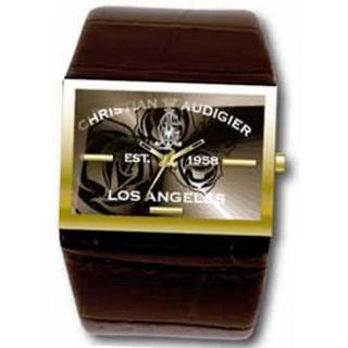Christian Audigier Unisex Analogue Quartz TWC509 Brown Leather Strap Brown Dial