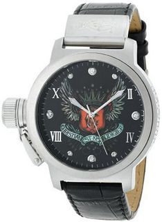 Christian Audigier Unisex ETE-104 Eternity Winged Crown Stainless Steel