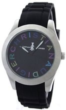 Christian Audigier Unisex Velocity SWI-634 Black Rubber Quartz with Black Dial