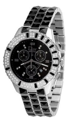Christian Dior Unisex CD11431CM001 Christal Chronograph Diamond Black Dial