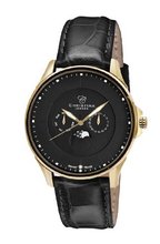 Christina Design London Black Moon Quartz with Black Dial Analogue Display and Black Leather Strap 517GBLBL