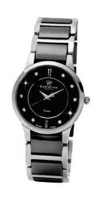 Christina Design London Ceramic Dream Quartz with Black Dial Analogue Display and Two Tone Bracelet 151SBL