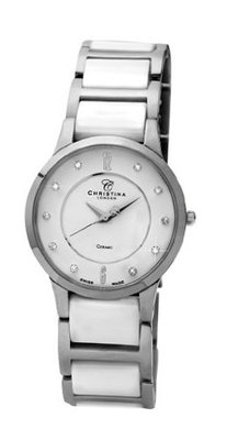 Christina Design London Ceramic Dream Quartz with White Dial Analogue Display and Silver Stainless Steel Bracelet 151SW