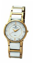 Christina Design London Ceramic Dream Quartz with White Dial Analogue Display and Two Tone Stainless Steel Gold Plated Bracelet 151GW