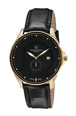 Christina Design London Classic Quartz with Black Dial Analogue Display and Black Leather Strap 518GBLBL