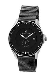 Christina Design London Classic Quartz with Black Dial Analogue Display and Black Stainless Steel Plated Bracelet 518SBL-MESH