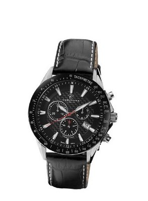 Christina Design London Racing Sport Quartz with Black Dial Analogue Display and Black Leather Strap 516SBLBL