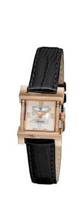 Christina Design London Wave Quartz with Mother of Pearl Dial Analogue Display and Black Leather Strap 142RWBL