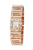 Chronostar Elegance Rose Brass Mother Of Pearl Dial with Crystal Bezel and Band