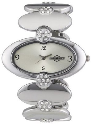 Chronostar Fashion Alloy Silver Dial with Crystal Band