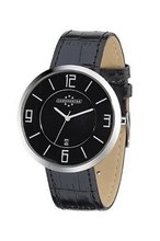 Chronostar Forever 3H Round Black Dial with Black Strap
