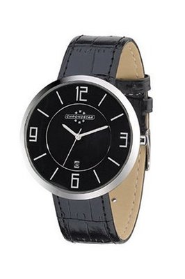 Chronostar Forever 3H Round Black Dial with Black Strap