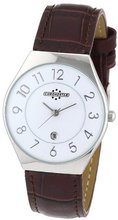 Chronostar Forever 3H Round White Dial with Dark Brown Strap