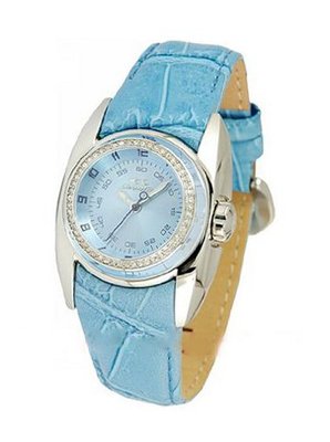 Chronotech CT.7704LS-01 blue calfskin band .