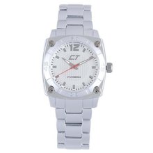 Chronotech Textured Silver Tone Dial Aluminium Case Bracelet Dress CC7079M06M