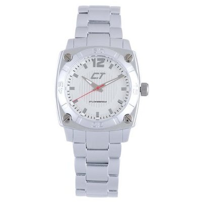 Chronotech Textured Silver Tone Dial Aluminium Case Bracelet Dress CC7079M06M