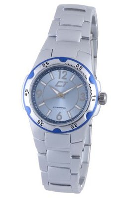 Chronotech Woman's Light Blue and Silver Aluminum