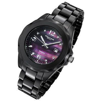 Cirros Milan Ottimo Black Ceramic Ladies with MOP Diamond Dial