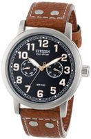 Citizen AO9030-05E Eco-Drive "Avion" Brown Leather Strap and Stainless Steel