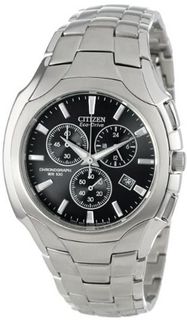 Citizen AT0880-50E Eco-Drive Chronograph Stainless Steel Black Dial
