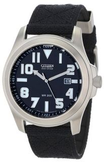Citizen BM6400-00E "Eco-Drive" Stainless Steel and Canvas
