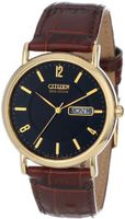 Citizen BM8242-08E "Eco-Drive" Gold-Tone Stainless Steel and Leather Strap