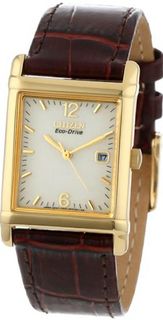 Citizen BW0072-07P "Eco-Drive" Gold-Tone Stainless Steel and Leather