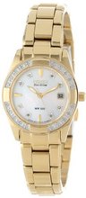 CITIZEN ECO-DRIVE EW1822-52D "Regent" Gold Tone Diamond-Accented