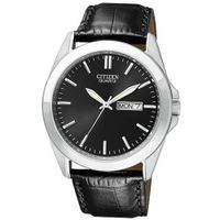 Citizen Quartz Leather Strap Black Dial - BF0580-06E