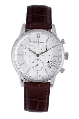 Claude Bernard 01002 3 AIN Classic Brown Leather Chrono Tachymeter Big Date