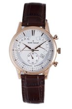 Claude Bernard 01506 37R AIR Classic Rose Gold PVD Silver Dial Chrono Leather