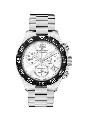 Claude Bernard 10210 3 AIN Aquarider Silver Chronograph Rotating Bezel Steel