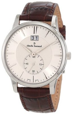 Claude Bernard 64005 3 AIN Classic Gents Silver Dial Brown Leather Date