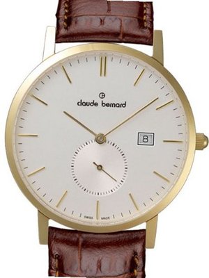 Claude Bernard Gold Tone Quartz Dress with Small Seconds Sub-Dial 65003-37J-AID