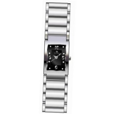 Clyda Analog Quartz with Black Dial and Rhodium Bracelet - CLD0335RNBX