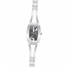 Clyda Analog Quartz with Black Dial and Rhodium Bracelet - CLG0063RNBW