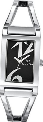 Clyda Analogue Quartz CLD0479RNBW Silver Metal Bracelet Black Dial