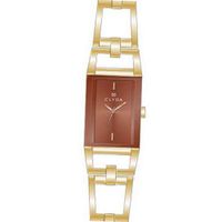 Clyda CLD0254PMIX Analog Quartz Fashion with Brown Dial and Plated Bracelet