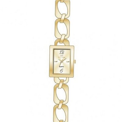 Clyda CLD0414PTBX Analog Quartz , Yellow Steel Bracelet with Synthetic Stones