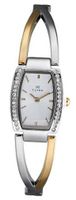 Clyda CLG0082BBIW Analog Quartz , Two-tone Steel Bracelet, Silver Back and Synthetic Stones