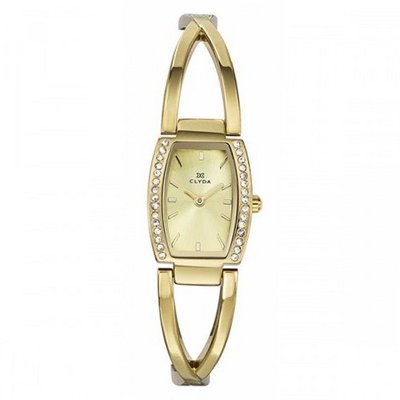 Clyda CLG0082HTIW Analog Quartz with Yellow Steel Bracelet and Golden Back
