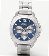 Coach  14501442 Boyfriend Style Silver Bracelet Blue Dial