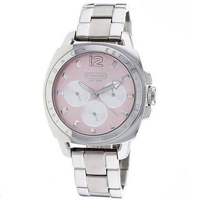 Coach boyfriend bracelet stainless steel Pink Dial 14501441