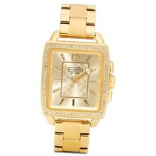 Coach Boyfriend Crystal Square Gold Plated Bracelet #14501474