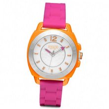 Coach Boyfriend Rubber Colorblock Strap Pink & Orange